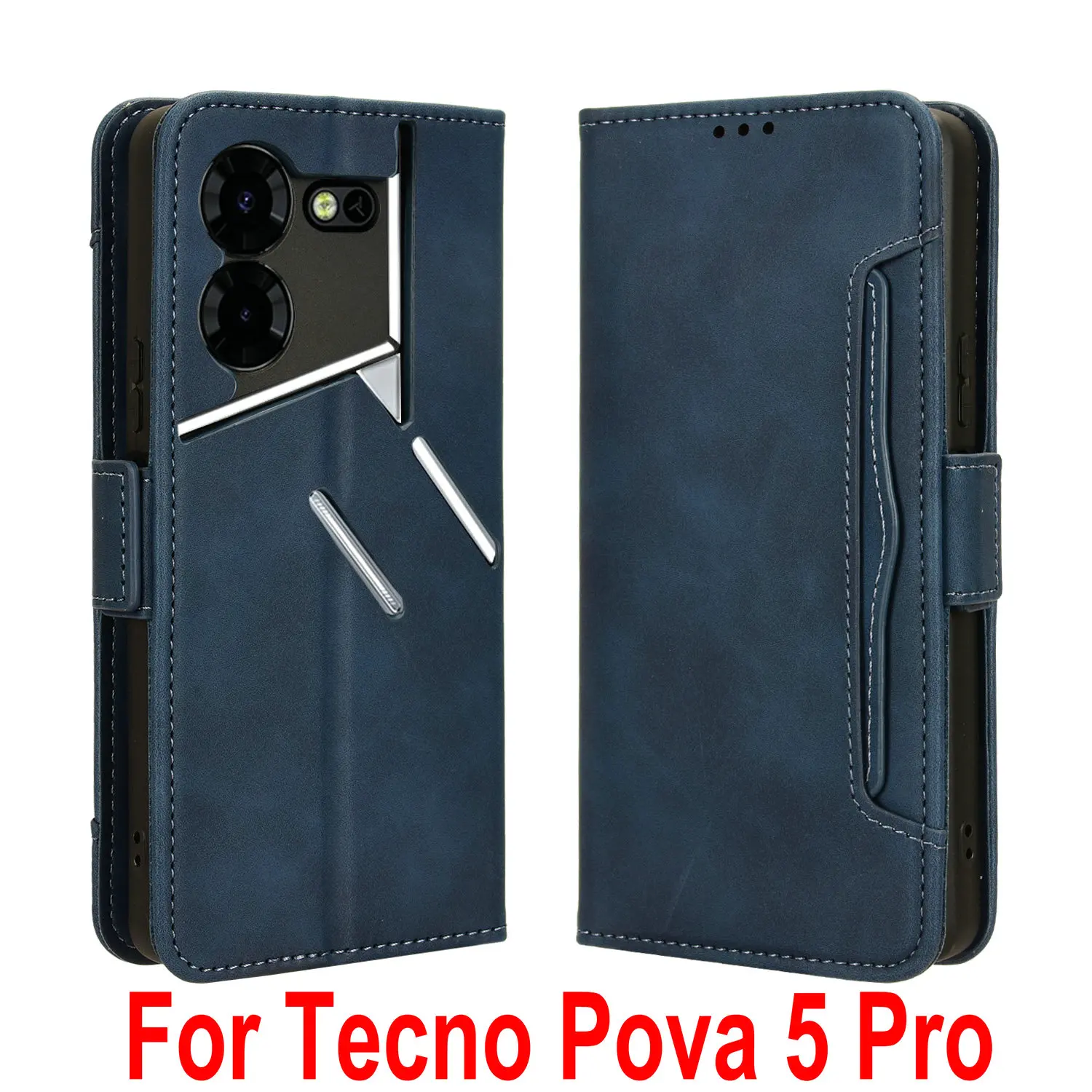 For Tecno Pova Neo 2 Neo2 3 4 5 Retro Leather Case Wallet Book Removable Card Holder Flip Cover Pova 3 Pova3 4 5 PRO Phone Bags