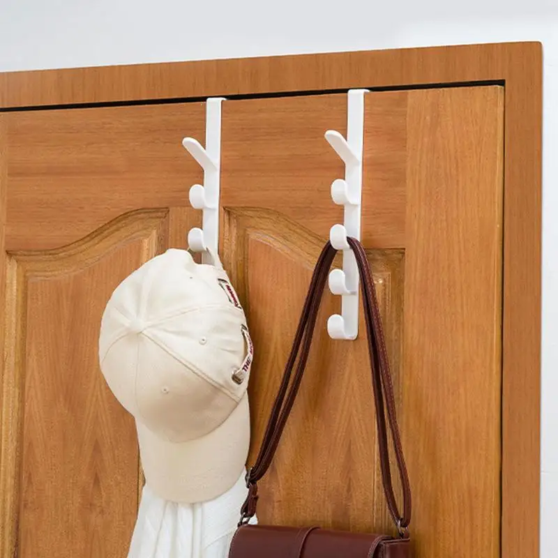 Hanging Clothes Behind The Bedroom Door Key Bag Five-Segment Hooks Punch-Free Durable The Door Purse Holder For Bags Rails