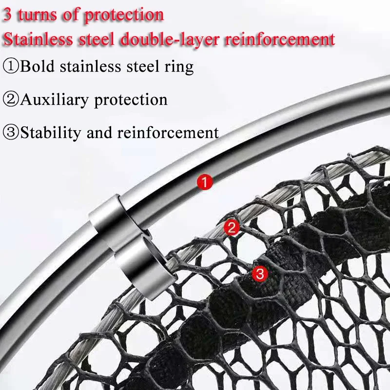 Fish Bag Stainless Steel Net Pocket Fish Protection Protection Bag Folding Multi-function Thickened Fishing Net Fishing Bag