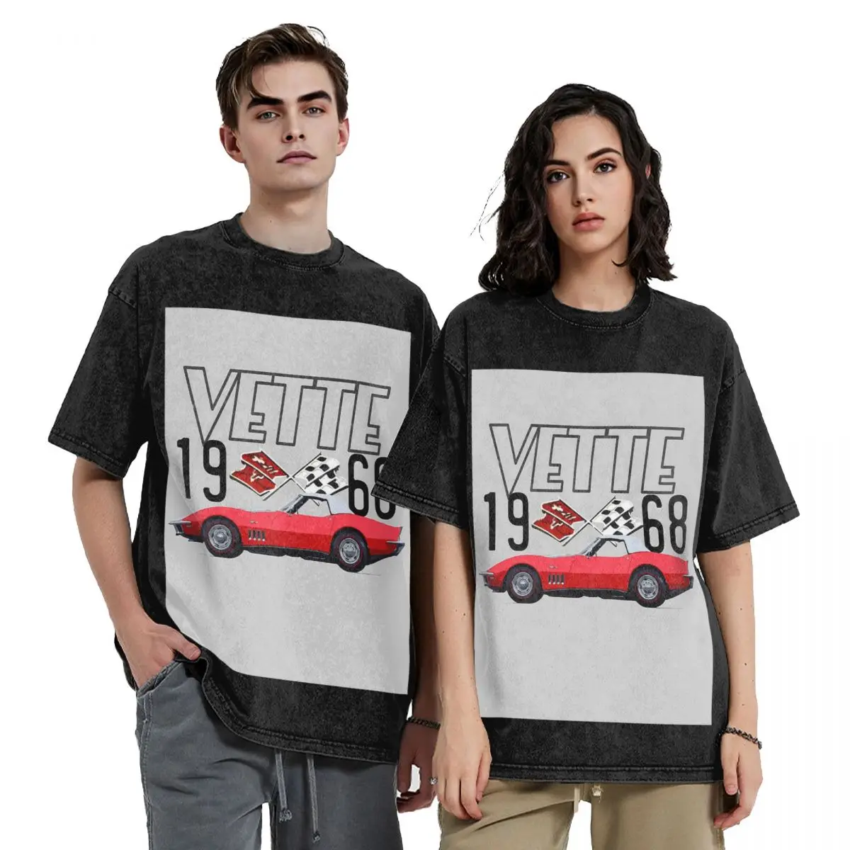 

1968 Red Corvette C3 Convertible Classic Car Hip Hop Short Sleeve T-Shirts Tops Tees Streetwear T Shirt Harajuku for Men Women