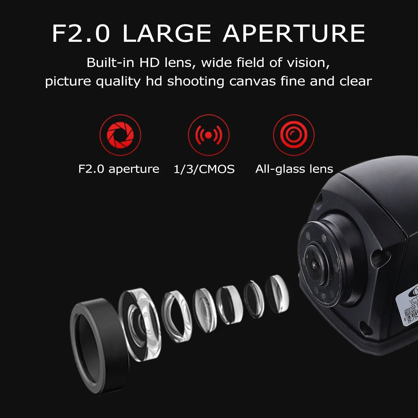

1Pcs Side View Camera Premium Material Vehicle-Mounted Supervisory Control Truck Monitor High Resolution Real-Time Transmission