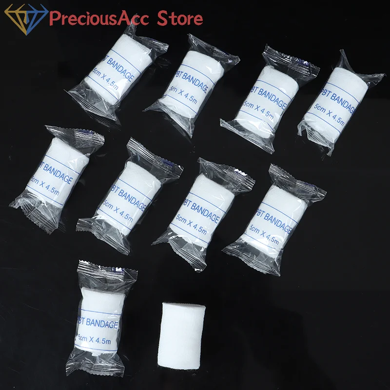 10 Rolls 5cm x 4.5M PBT Elastic Bandage First Aid Wrap for Sports Support Wound Dressing and  Kit for First Aid