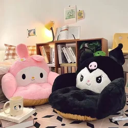 Sanrio Cinnamoroll Kuromi Mymelody Winter Warm Half Surrounded Cushion Backrest Dormitory Office Non-Slip Chair Cute Cushions