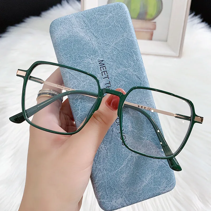 Clear Myopia Glasses Women Men Anti-blue Light Computer Glasses Square Full Frame Classic Nearsighted Eye Glasses 0 To -600