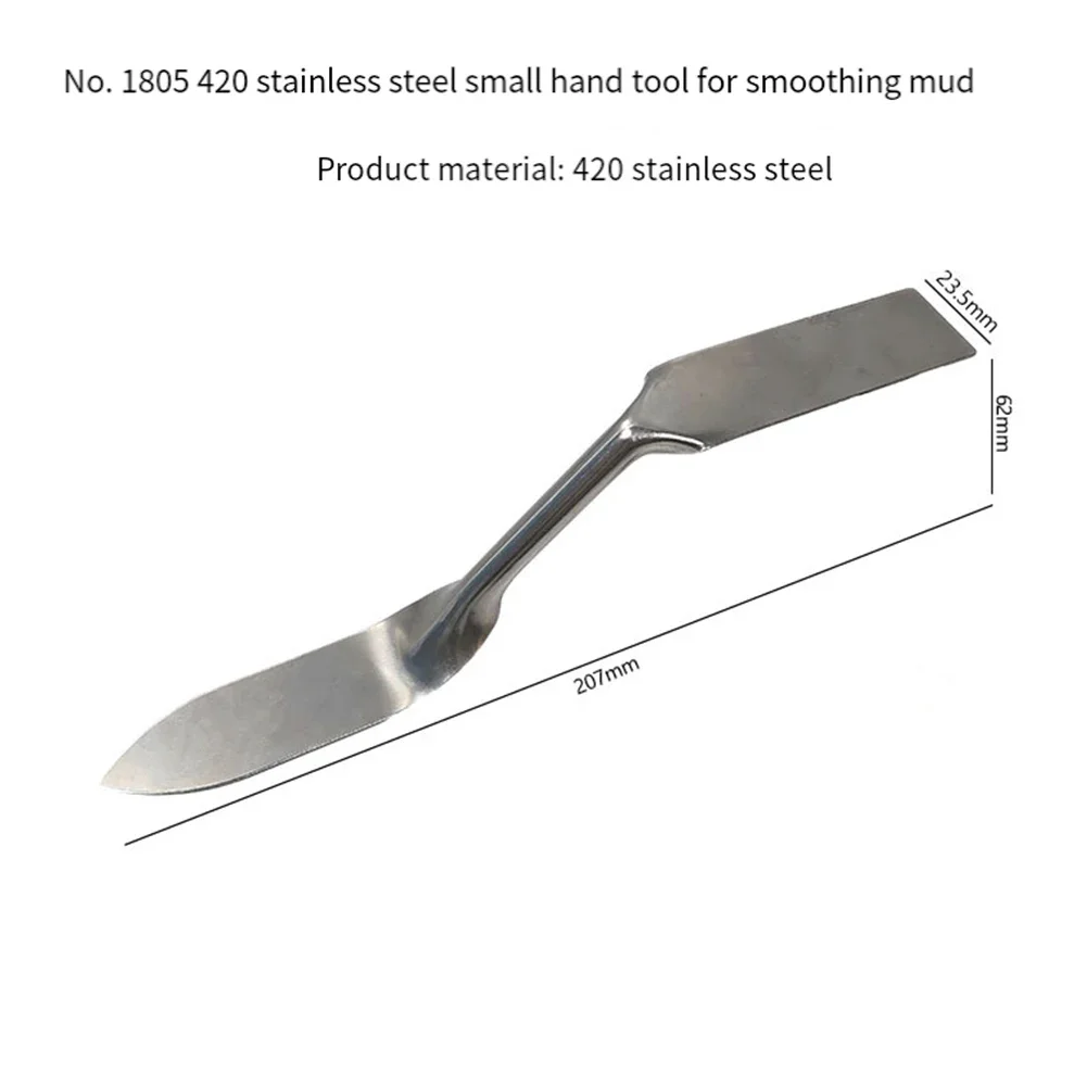 TINSOL Stainless Steel Double-headed Plastering Trowel Caulking Finishing Tool Wall Brick Trowel For Seam Repair Cleaning