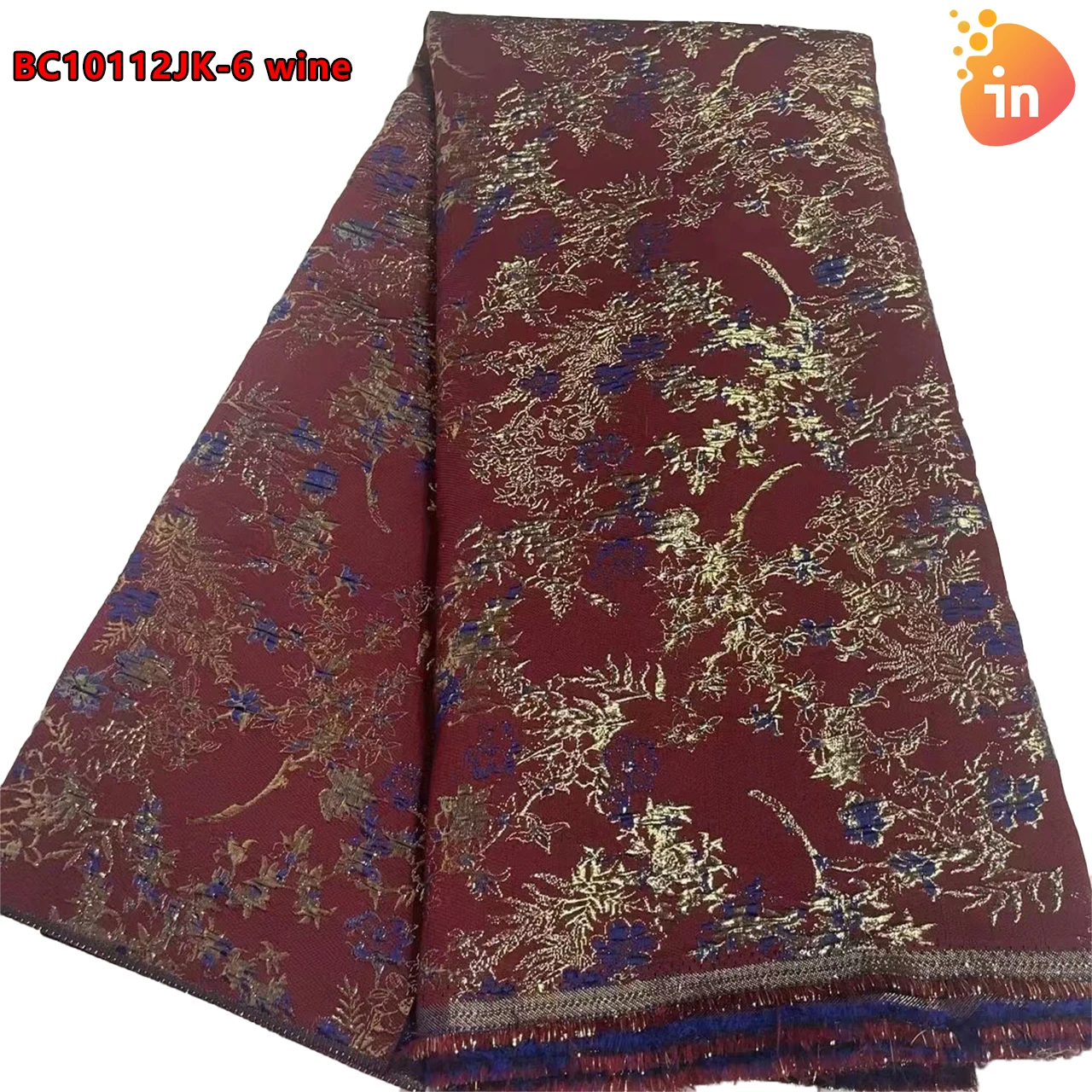 Wholesale Jacquard Lace Gold Flower Brocade Fabric Embroidery Brocade Jacquard Fabrics for Dress or costume BC10112JK