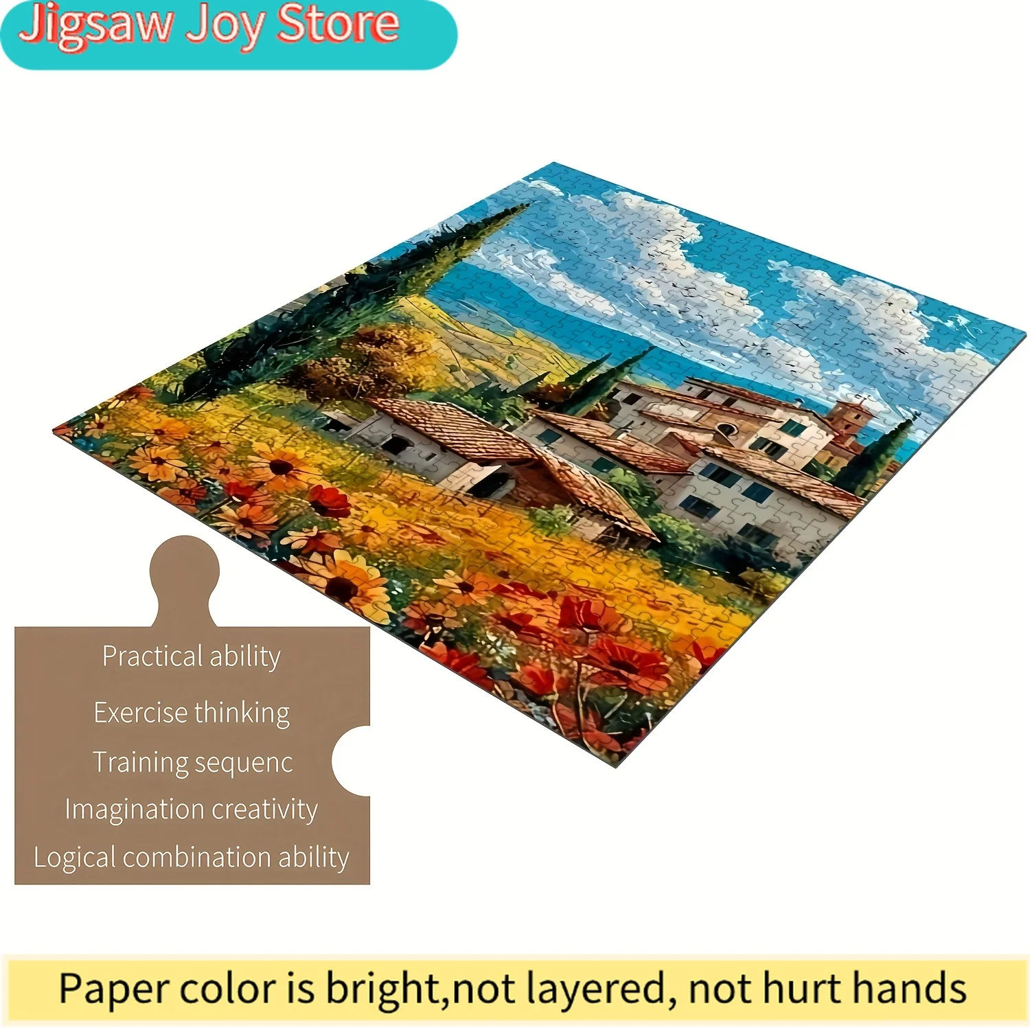 

Пазл для всей семьи - Пейзаж Тосканы - Детали идеально подходят друг к другу - Принадлежности для рукоделия из дерева