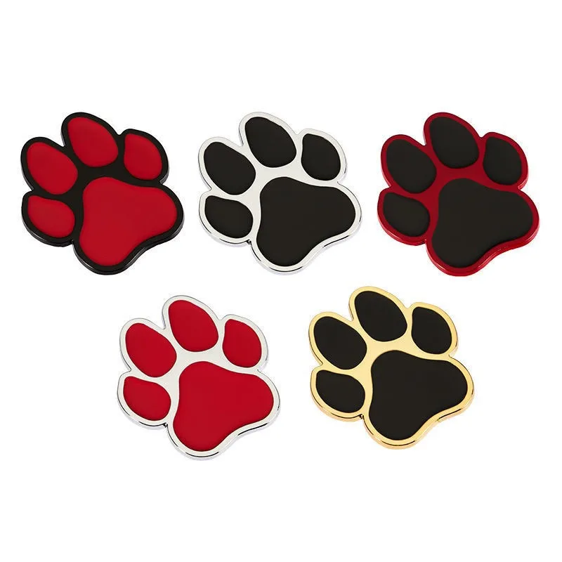3D Metal Bear Paw Car Sticker Funny Paw Print Decal for Car Body Scratch Cover Emblem