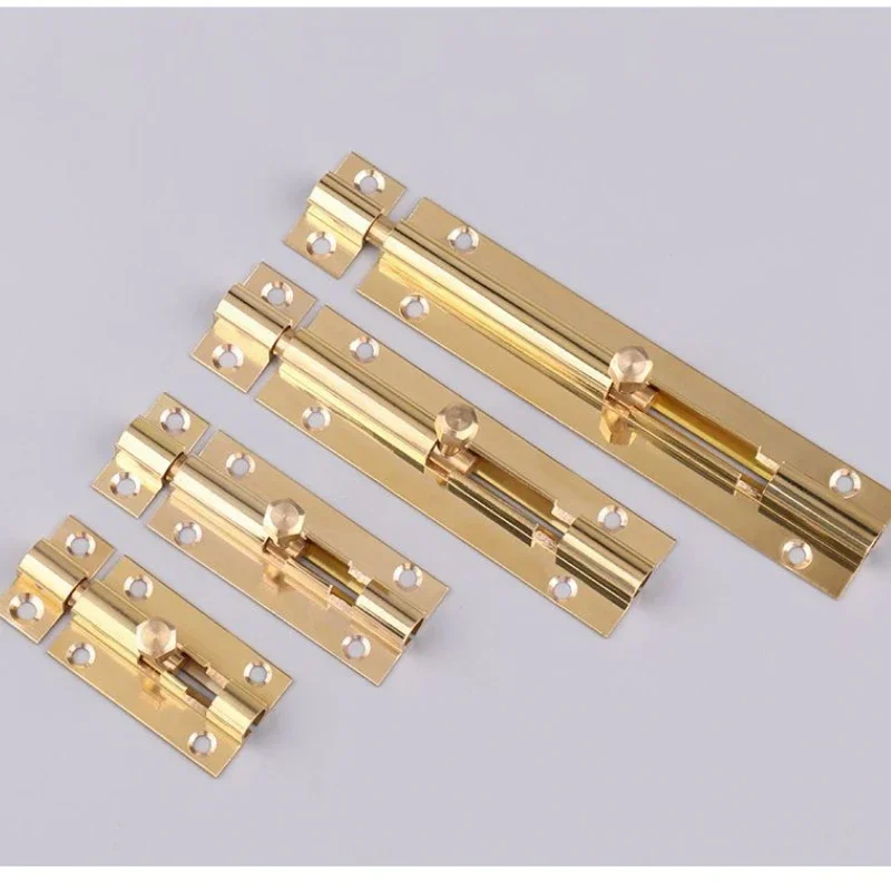 1 Pc 1.5/2/3/4 Inch Hardware Long Brass Door Latch Sliding Lock Bolt Latch Hasp Staple Gate Safety Lock Drop Shipping