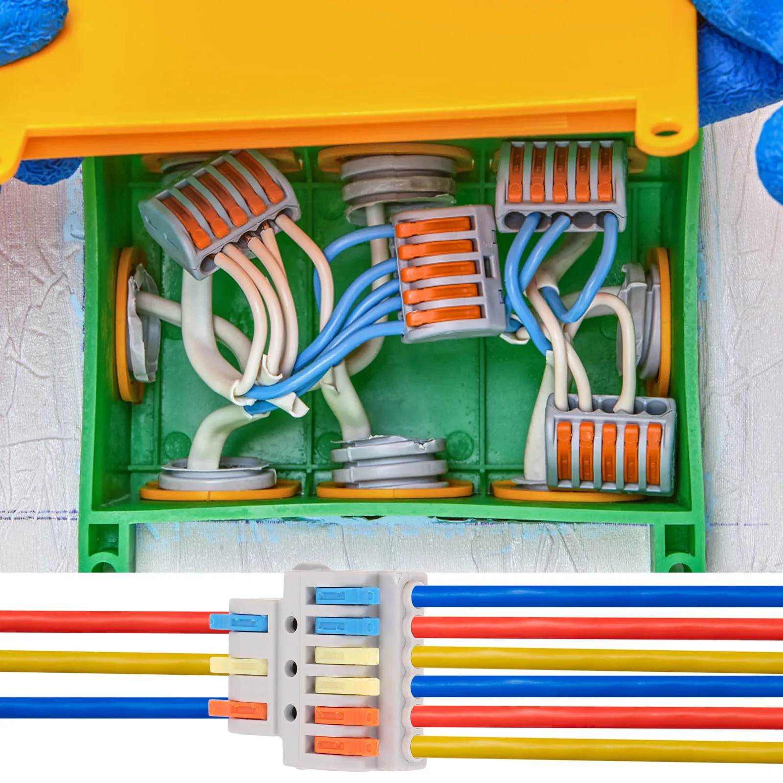 

2 Pcs Wire Connector Electric Quick Connectors Splitter Kit Auto Terminal Electrical Splice Lever Nut Connectors Safe Easy