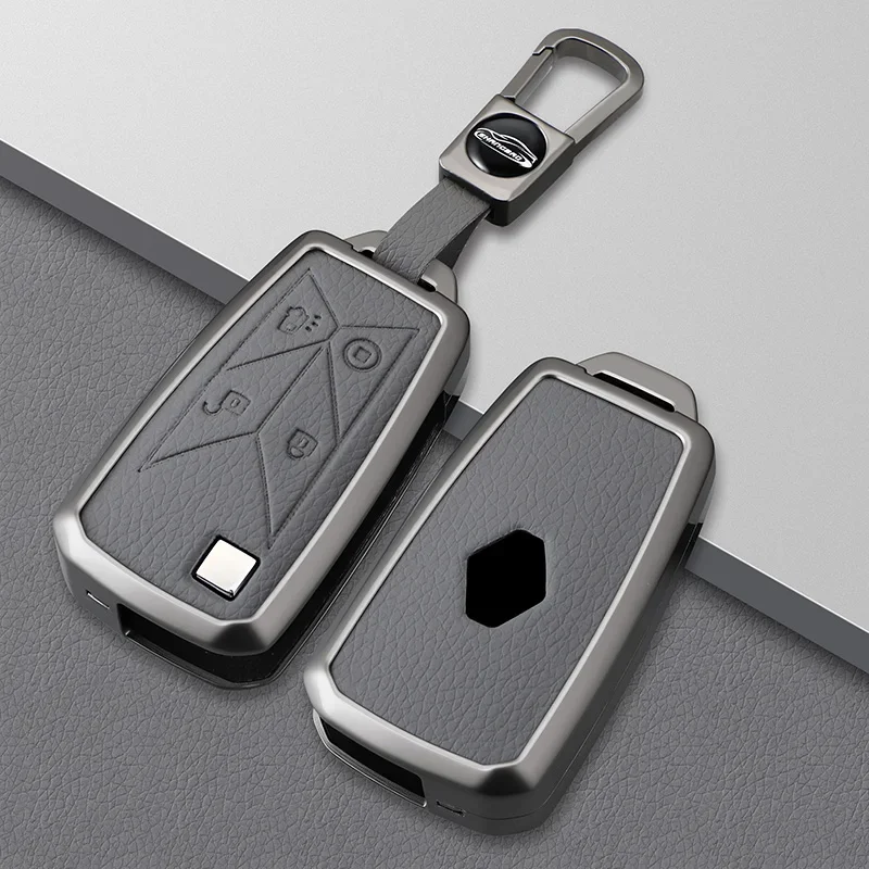 4 Buttons Zinc Alloy Leather Pickup Truck Car Key Case Caps Key Cover For Renault Euro 6 Series T C K Gama Shell Bag Keyring view 2