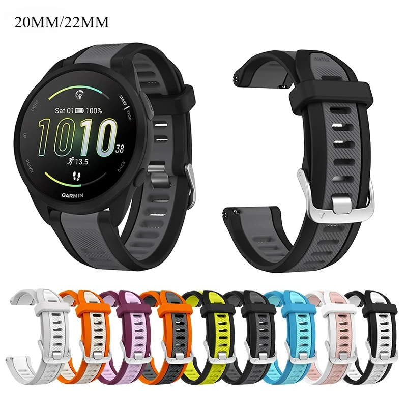 20 mm Original-Schnallenband für Garmin Forerunner 165/165 Music/168/168 Music 22 mm Quick Fit-Schnalle für Garmin Forerunner 165/245