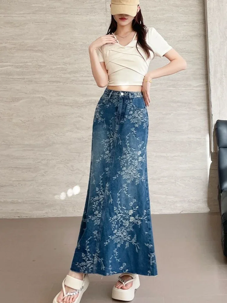

Tight Women's Denim Skirt High Waist Wrap Korean Fashion Quality New in Clothing Trend 2025 Summer Aesthetic Female Jeans Skirts