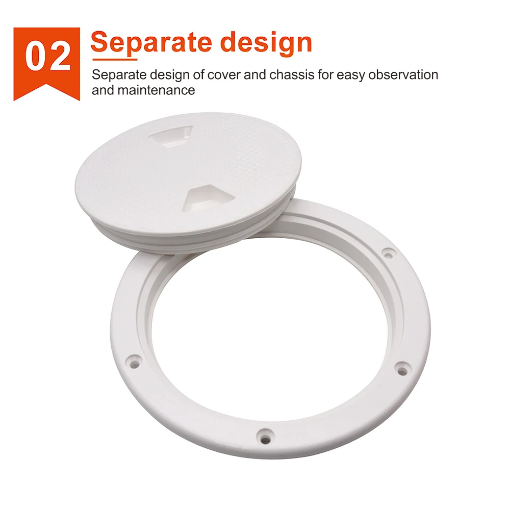 4" 6" 8" Inch Boat Hatch Marine Deck Hatch Cover ABS Round Non Slip Inspection Hatch w/Detachable Cover for Boats Yacht