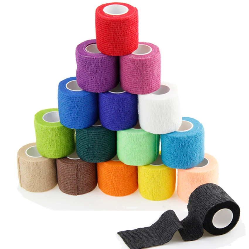 6Pcs Colorful Sport Self Adhesive Elastic Breathable Bandage Wrap Tape Elastoplast For Knee Support Pads Finger Ankle Palm