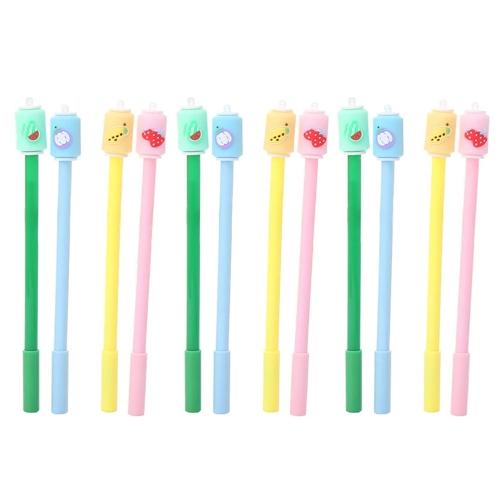12 قطعة أقلام محايدة تصميم مريح السلس الكتابة المحمولة توقيع أقلام للطلاب أدوات الكتابة لطيف الكرتون القرطاسية