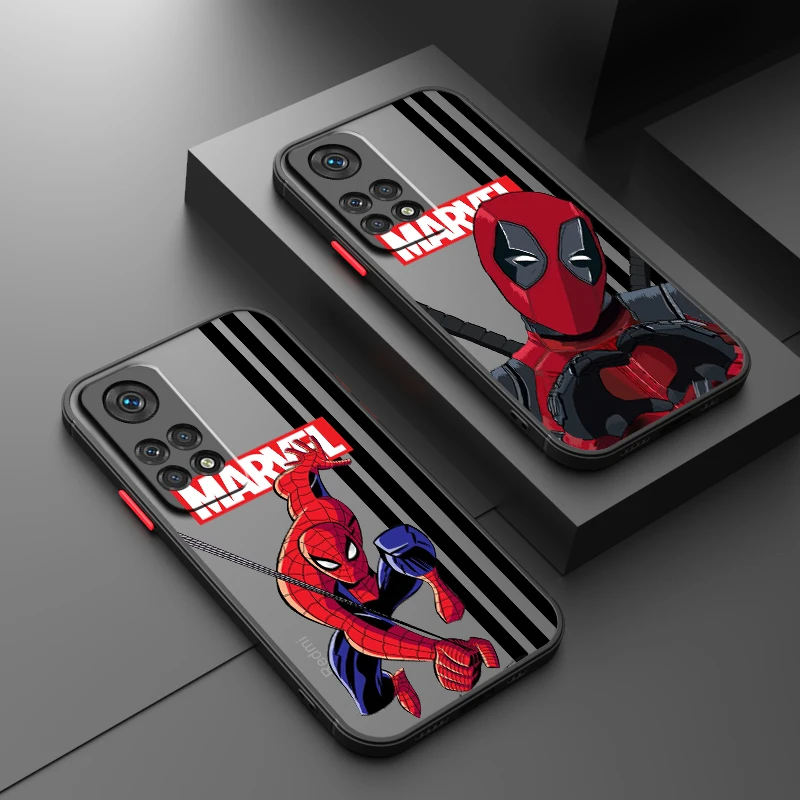 SpiderMan Deadpool Heroic Frosted Translucent For Redmi 8 3 9A 9C 9AT 9 9T 13R 10A 10C 10 11A 12C 12 13C 5G Back Phone Case