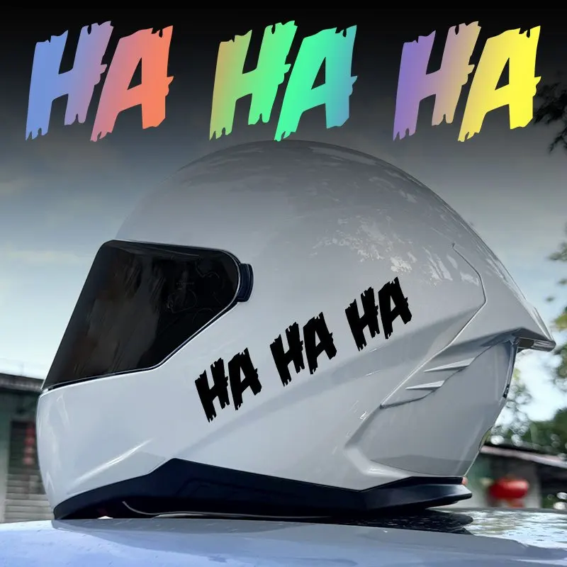 

1 шт., наклейка HA HA HA, желтая клейкая наклейка с шрифтом для мотоциклетного шлема, декоративная