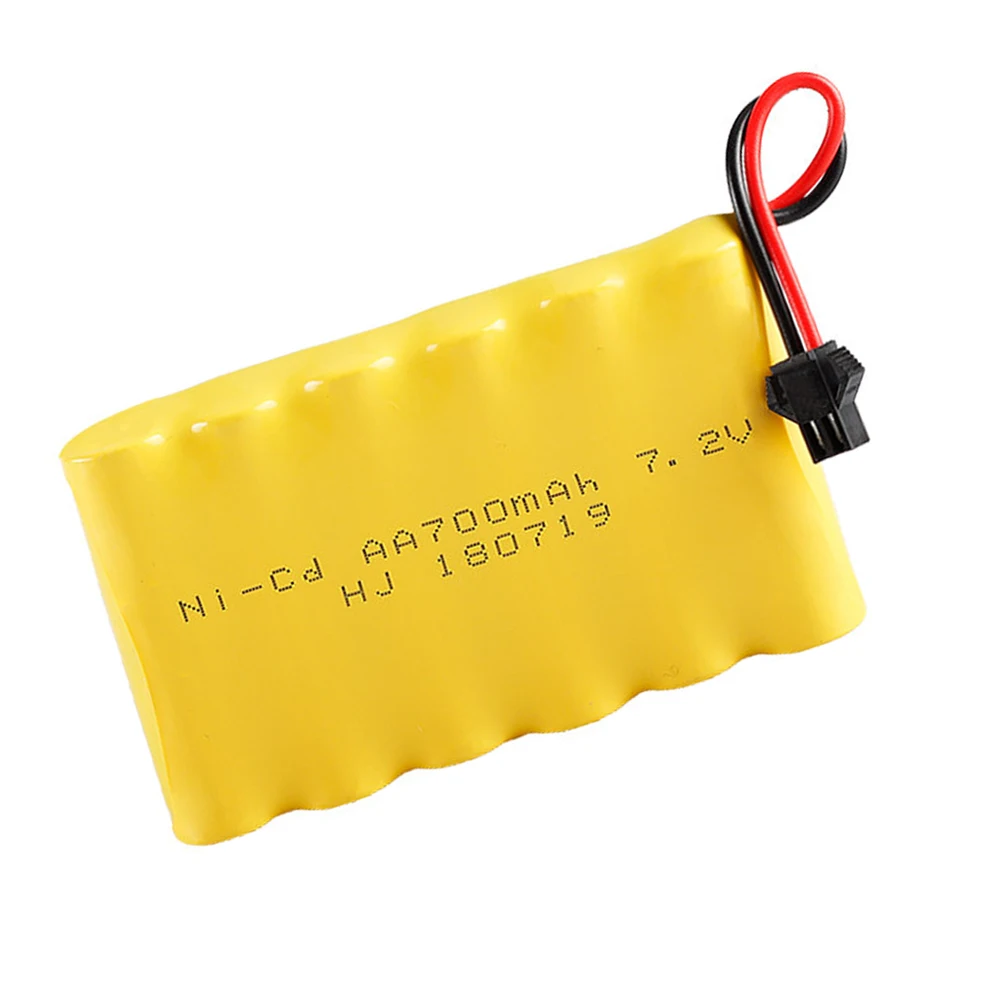 7.2V 700mah Ni-CD Battery with SM Plug For Rc toys Car Boat Gun Tank Train spare parts AA 7.2 V RC Battery Pack 1-10PCS