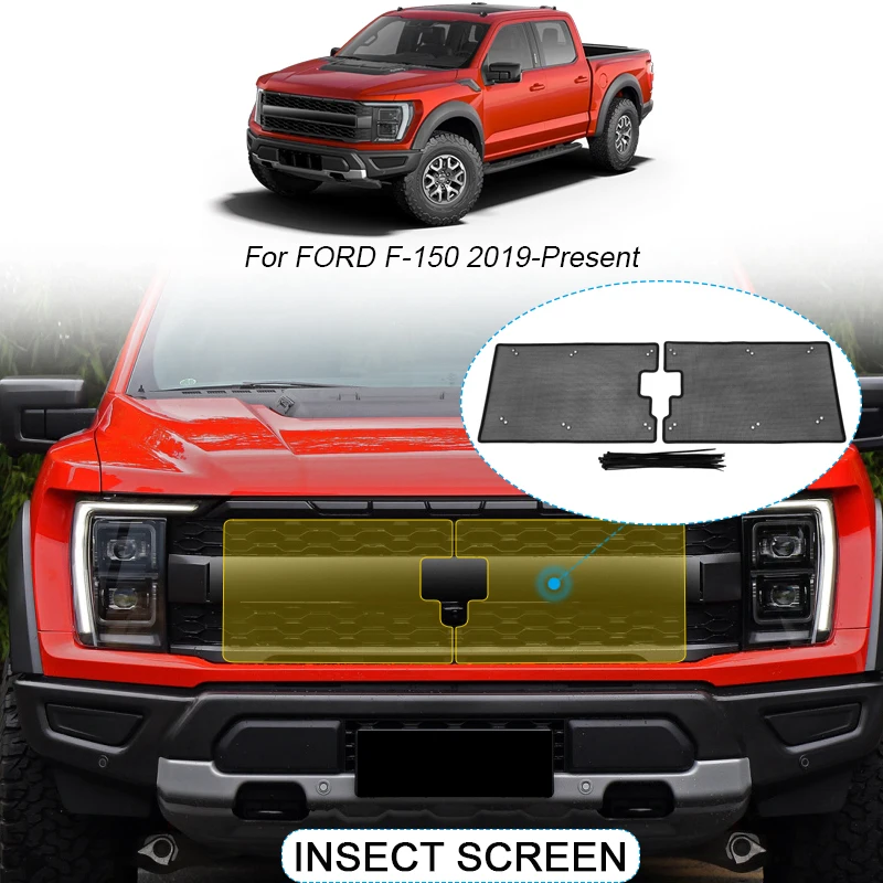 Car Insect-proof Air Inlet Protection Cover Auto Insert Vent Racing Grill Filter Net Accessory For FORD F-150 2019-2025