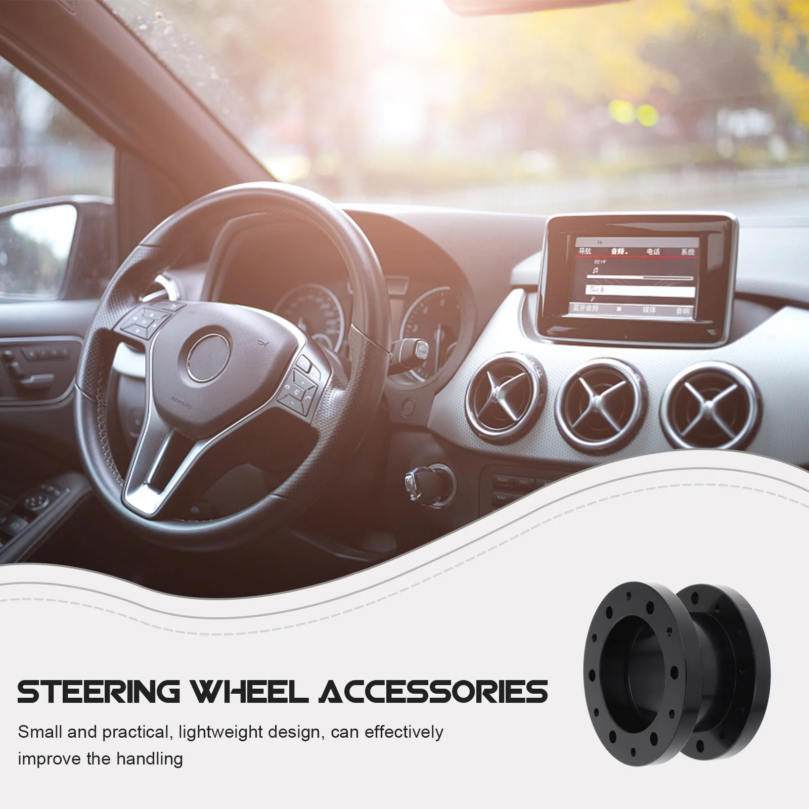 

1 set Steering Wheel Spacer Aluminum Alloy For Car Height Adjustment Modified Vehicles Ergonomic Design Auto Steering Hub Spacer
