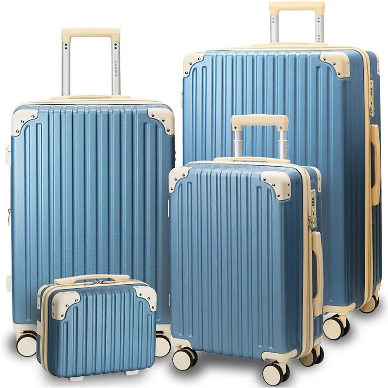4-delige bagageset: 20/24/28 inch TSA-goedgekeurde handbagage + 12 inch ijdelheidskoffer - 360 °   Stille spinnerwielen Vakantiereis