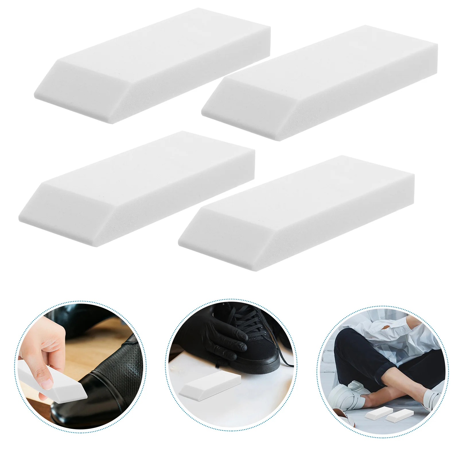 

4pcs Sneaker Cleaning Eraser Angled Design Suede Cleaner Portable Rubber Block For Sports Shoes Boot