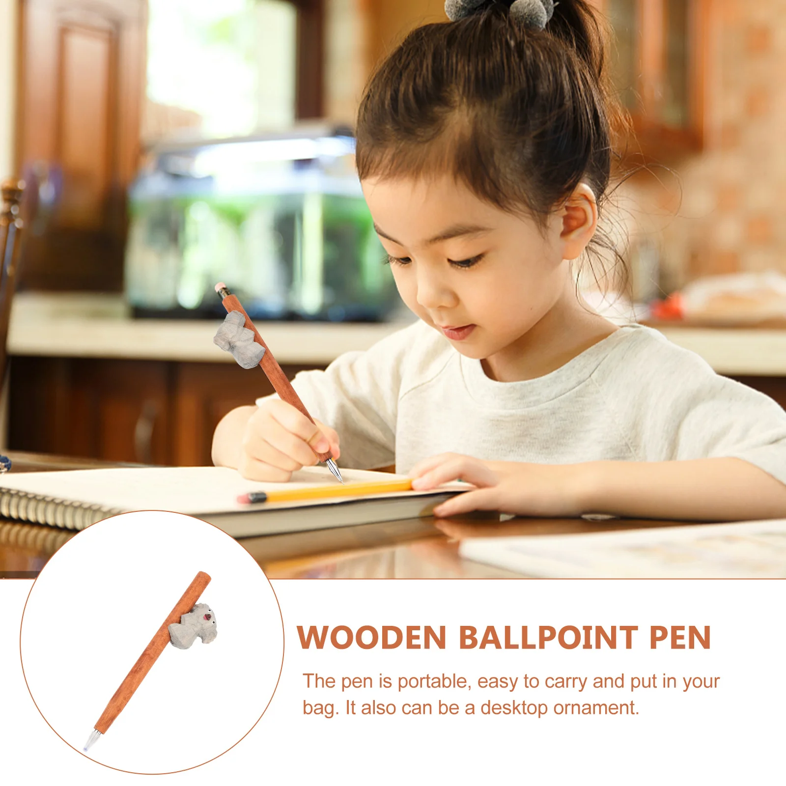 

Sloth Wood Carving Ballpoint Pen Small Size Lightweight Portable Writing Pen Cute Cartoon Style for Students Journals Notes