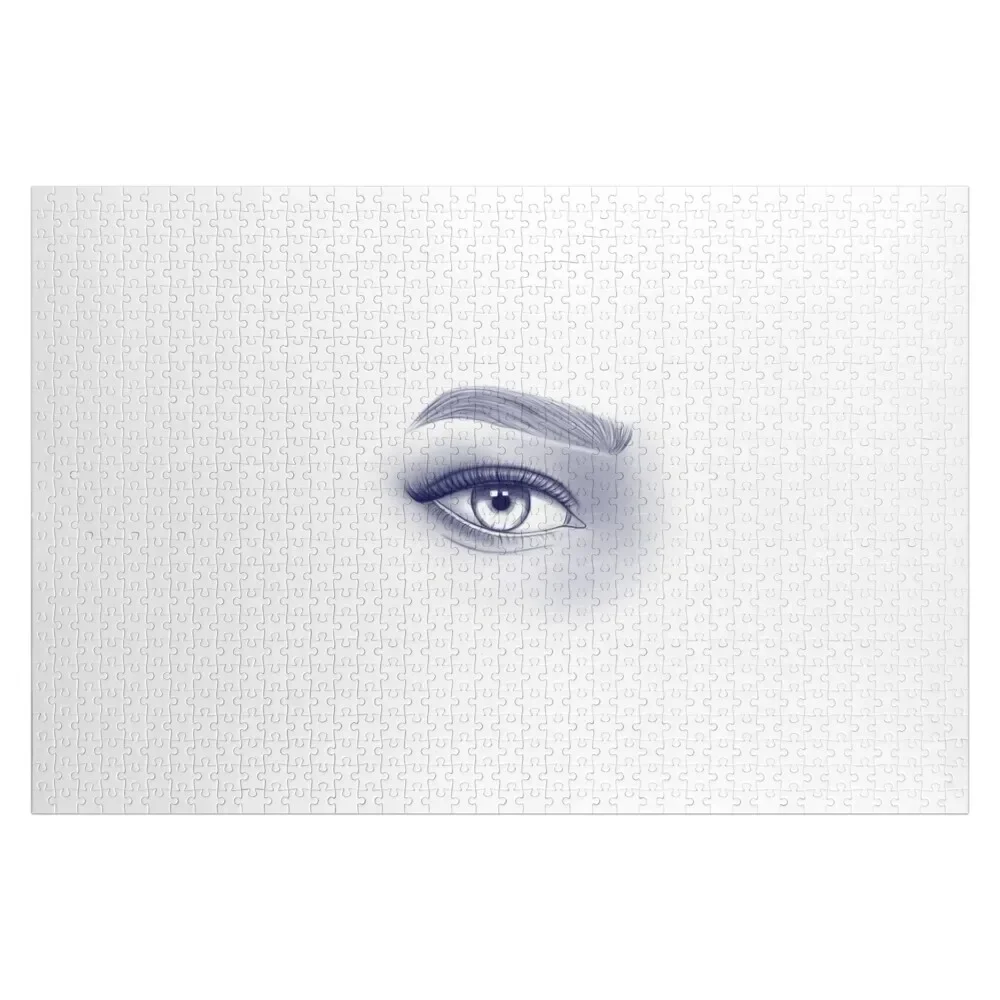 

The female eye. Monochrome illustration Jigsaw Puzzle Custom Gift Toddler Toys Jigsaw Pieces Adults Puzzle