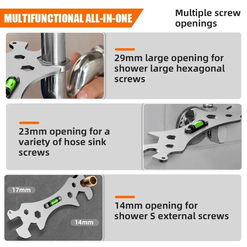 Special Wrench Tools Shower Faucet Wrench With Level Shower Faucet Ranging Ruler Multifunctional Spanner Bathroom Repair Tool