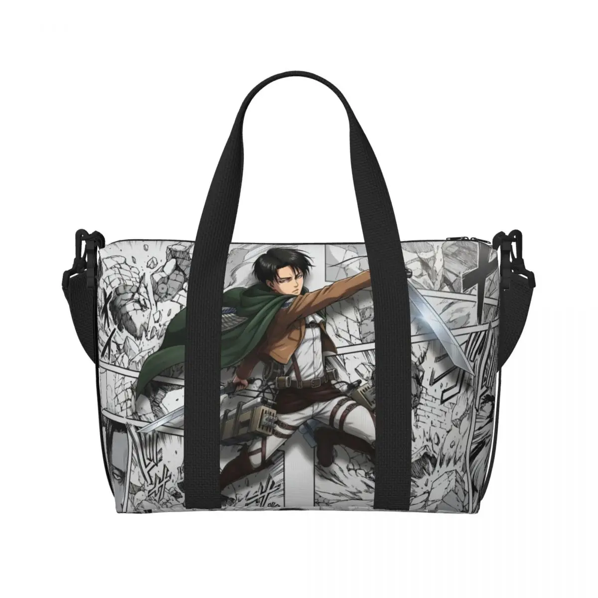 

Custom Attacks On Titans Tote Bag Women Large Capacity Cartoon Anime Comic Film Beach Gym Shoulder Travel Bag