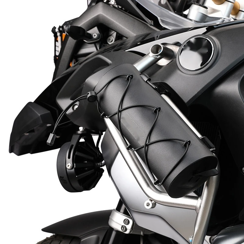 For Motorcycle Waterproof Handlebar Bag Cylindrical Front Tube Tool Pouch 2.8-3L No-Drill Accesorios Moto