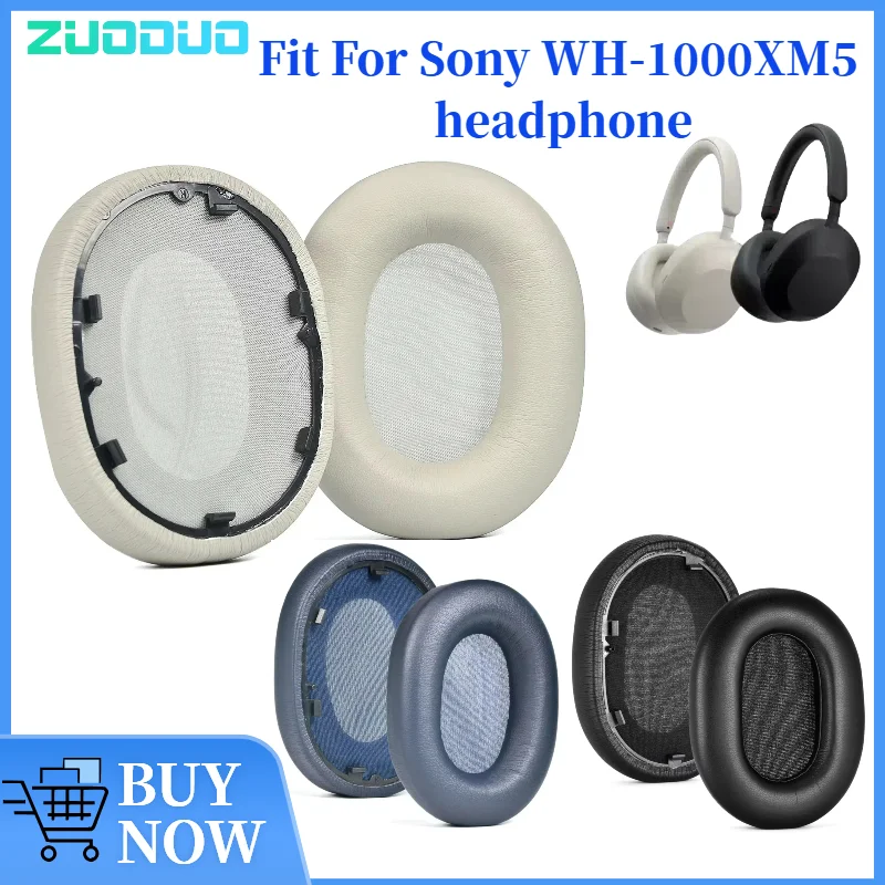 

ZUODUO Replacement Earpads for Sony WH-1000XM5 Earmuffs Ultra-soft Sponge Cushion Cover Repair Parts Headphone