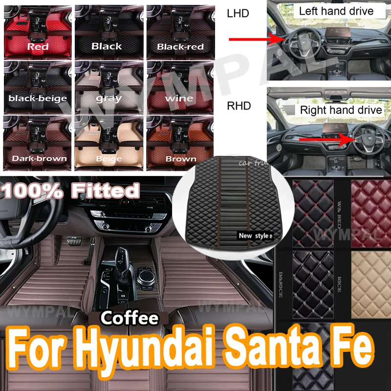 

Luxury Car Floor Mats For Hyundai Santa Fe TM 2013~2018 5seat Waterproof Pads Car Mat Covers Floors Alfombra Para Auto Car pads