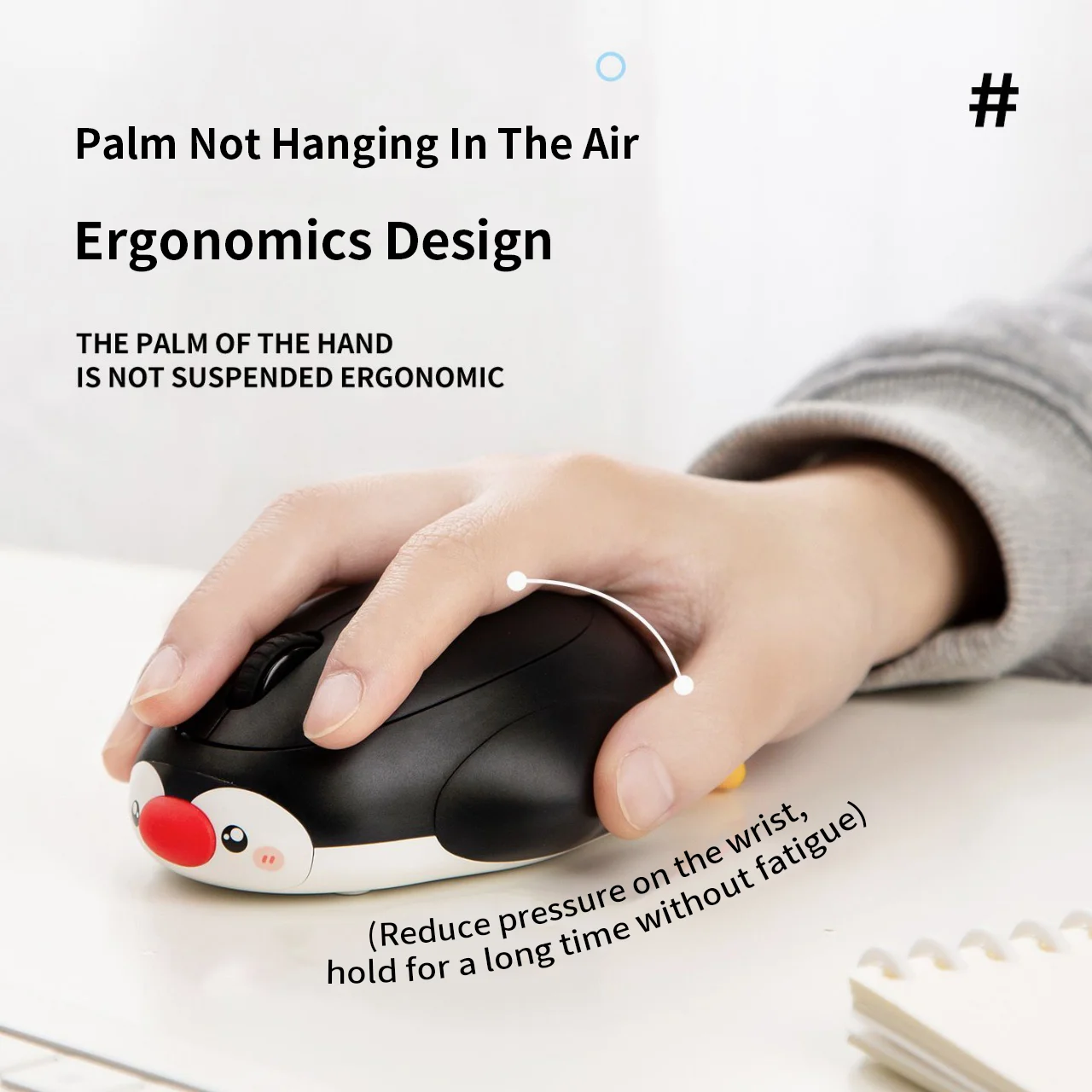 Rechargeable Dual-mode Mouse Cute Duck Penguin Mute Button Ergonomics Design Wide Compatible Cute Mause Office Use Mice Gift