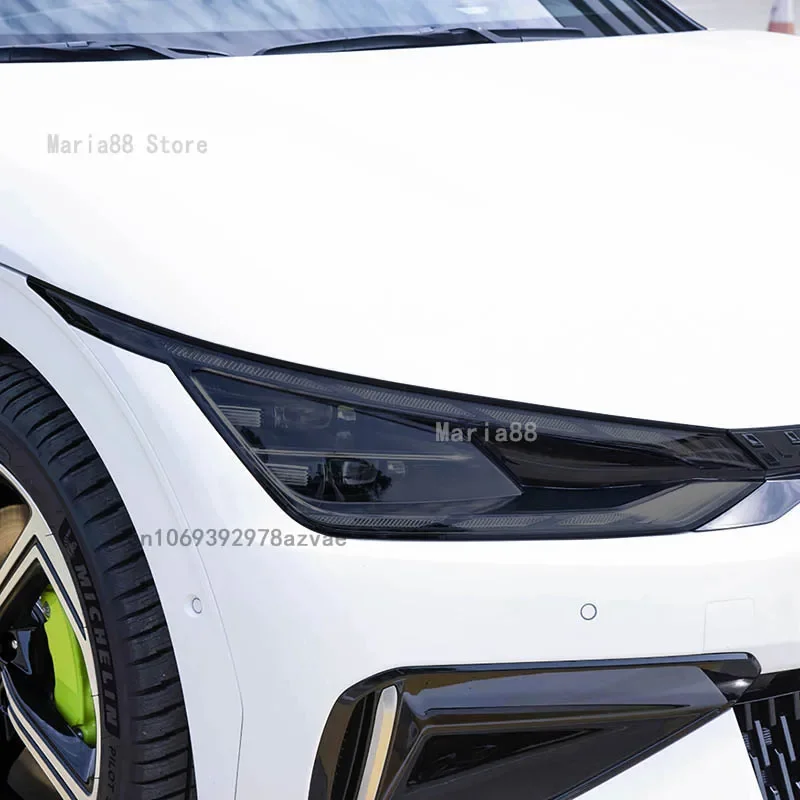 

For Kia EV6 GT 2021-2023 Car Headlight Protective Film Headlamp Restoration Transparent Black TPU Sticker Accessories 2 Pcs