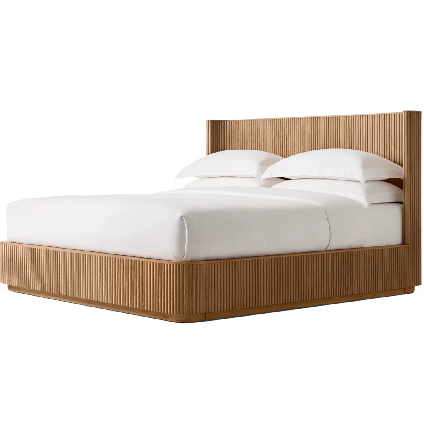 High Quality Luxury Oak Bedroom Furniture, Modern Handmade extra Large Wooden Bed Frame - view 2