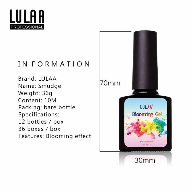 LULAA บานเจล7.5Ml สีน้ำ Nail Art Design Soak Off UV LED ทั้งหมดสำหรับเล็บเจล SN08