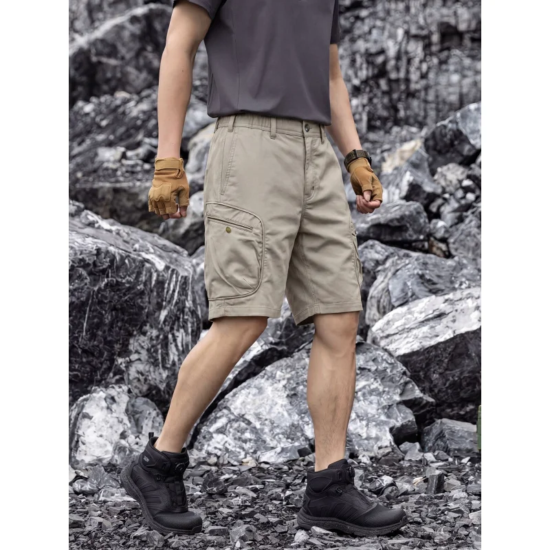 Men's Street Trendy Workwear Shorts Multi Pocket Functional Five-Quarter Pants Outdoor Casual Style
