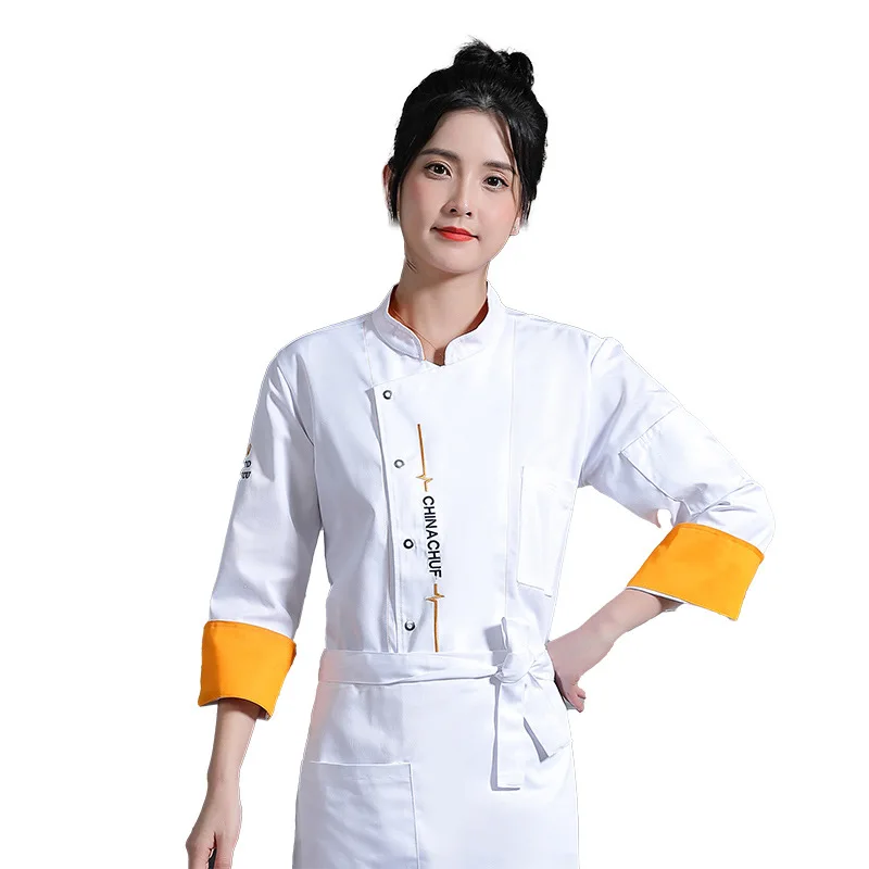 C248 Unisex Chef Jacket Hotel Uniform Food Service Waiter Costume Hotel Catering Restaurant Cooking Coat Waitress Shies