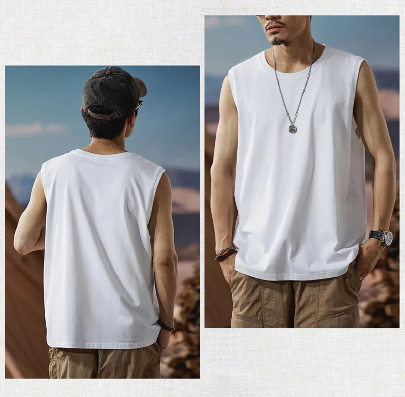 

2025 New Fashion Sports Tank Top Men's Solid Color Sleeveless T-shirt Tight Fitness Gym Race Street Wear Casual Tank Top Party