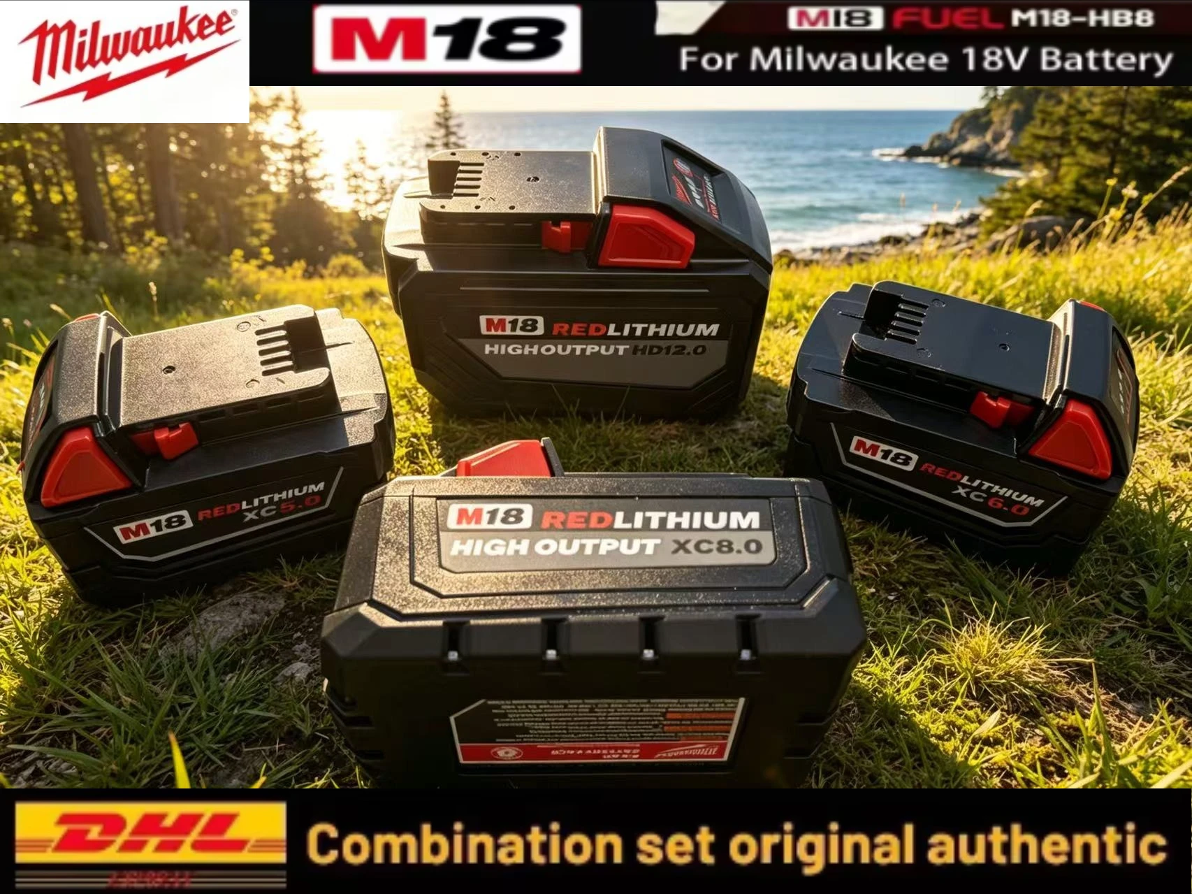 

Milwaukee M18 18V 6.0/8.0/12.0Ah Battery Work All Day Non-Stop Power For Heavy Duty Contractor Tools Drill Wrench