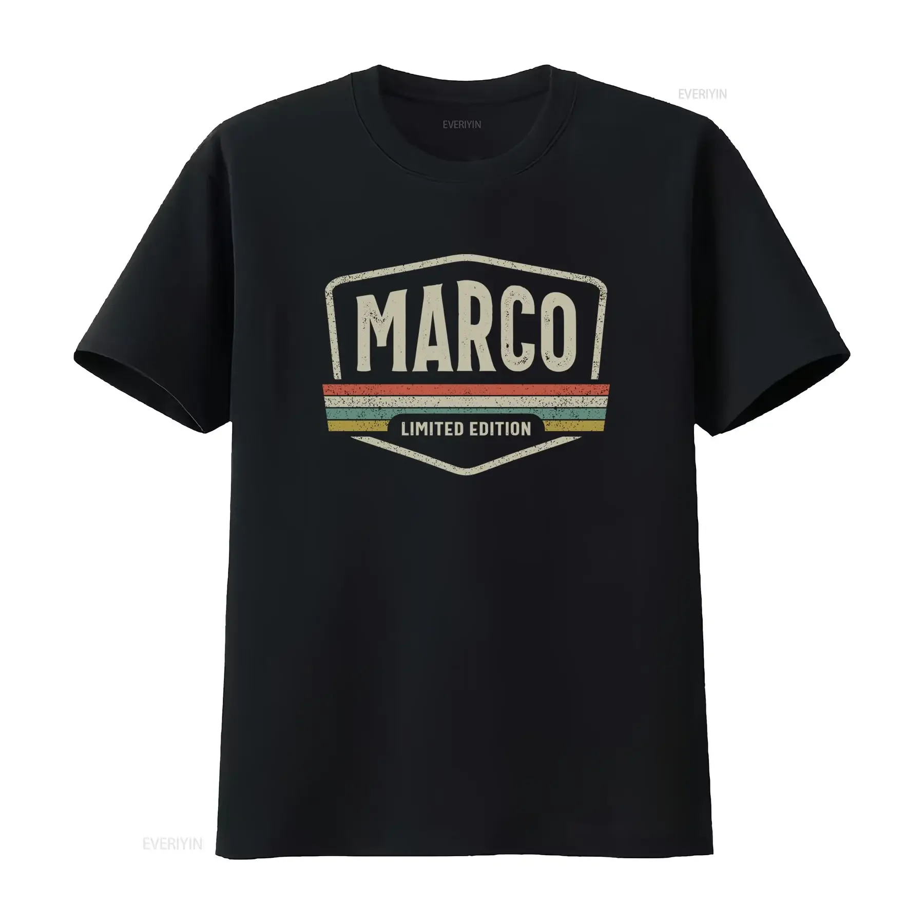 Maglietta Uomo Marco Edizione Limitata Vintage con Stampa Nome sul Retro Tessuto Traspirante 100 Digitale Resistente vintage