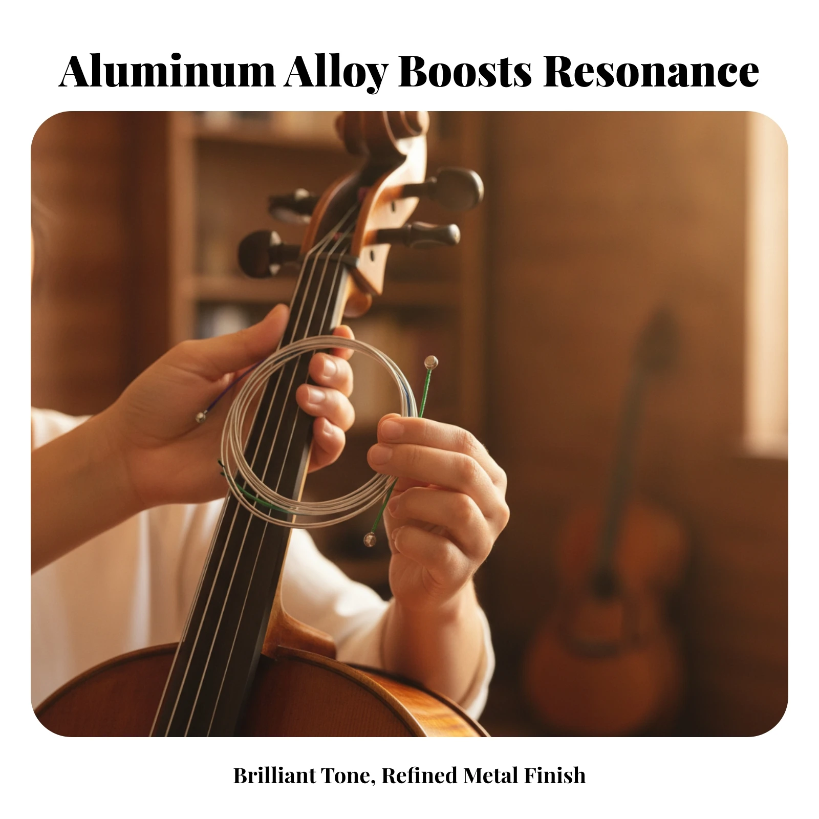 4 Pieces Cello String Set Long-Lasting Cello Strings with Ball Ends Color-Coded Powerful for Students, Instrument Maintenance