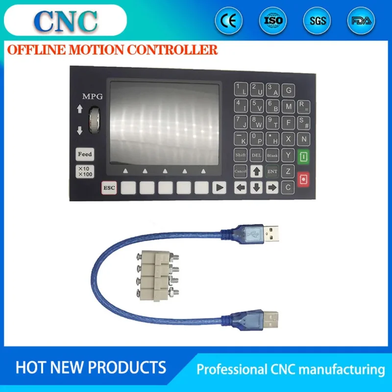4-Axis CNC Motion System U Disk G Code Spindle Control Panel MPG Independent Lathe Milling Machine Controller