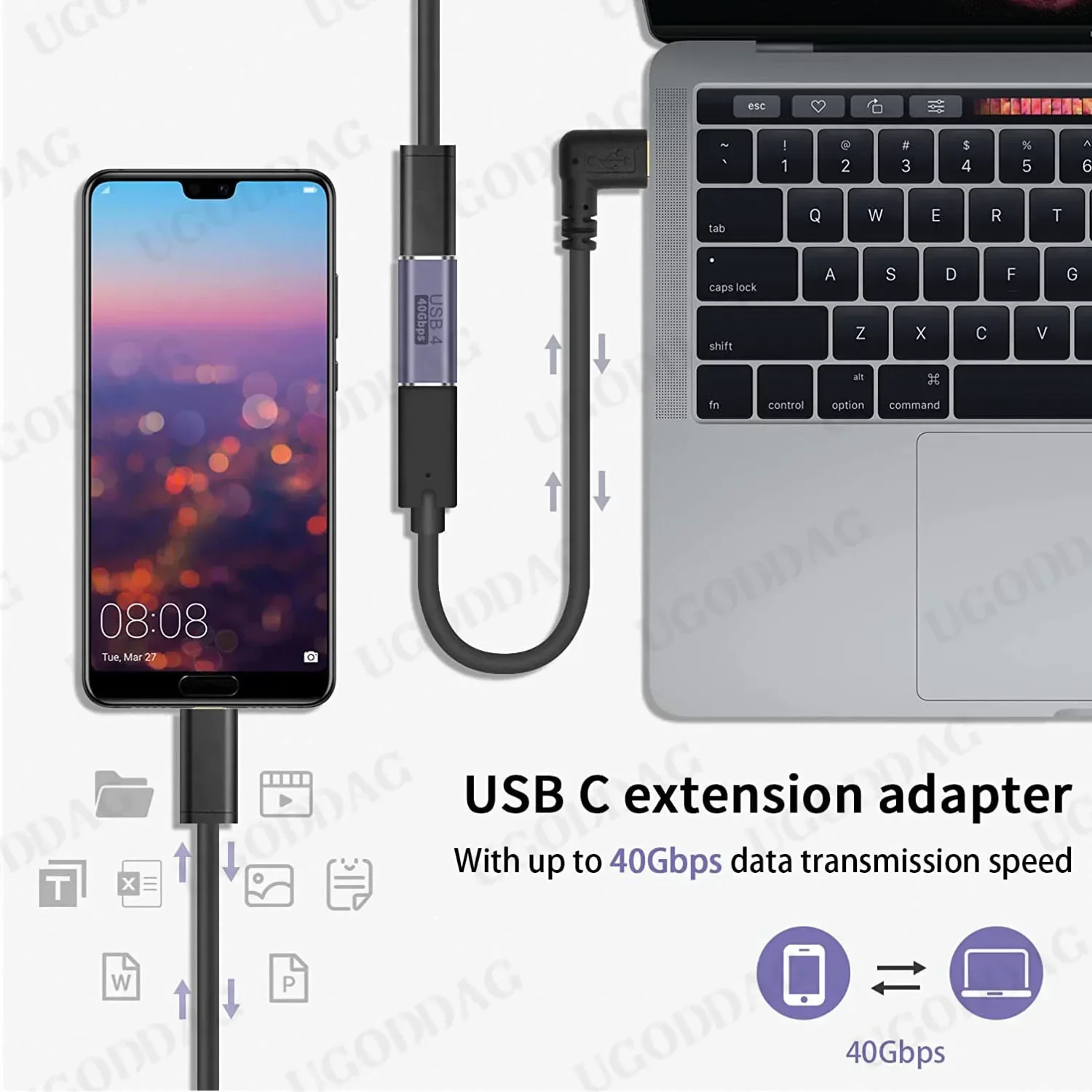 USB C Female to Female Coupler Coupler Extender 8K Video 100W Fast Charging for USB4 Cable Thunderbolt 4 40Gbps 3.2 OTG Adapter