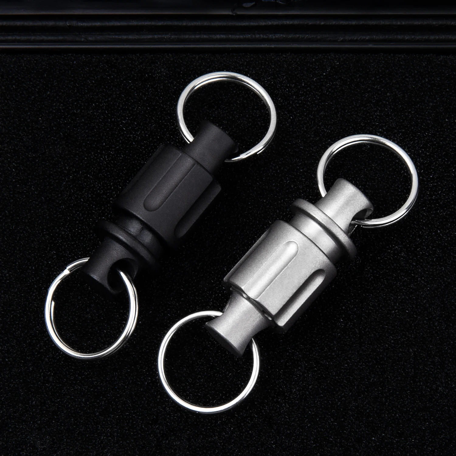 多機能チタン合金キーチェーン,キーリング,スピナー,ステンレス鋼,edcツール,新品,シルバー,ブラック