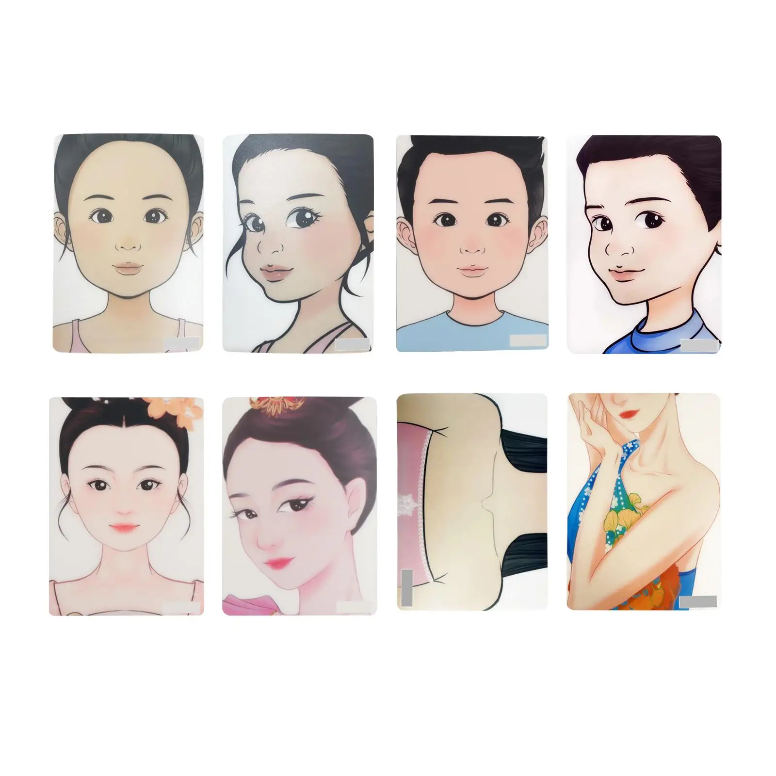 Szablon do ćwiczeń makijażu, tworzenia atrakcyjnych wzorów makijażu, szablony do malowania dla dzieci, format A4, dla stylistów makijażu.