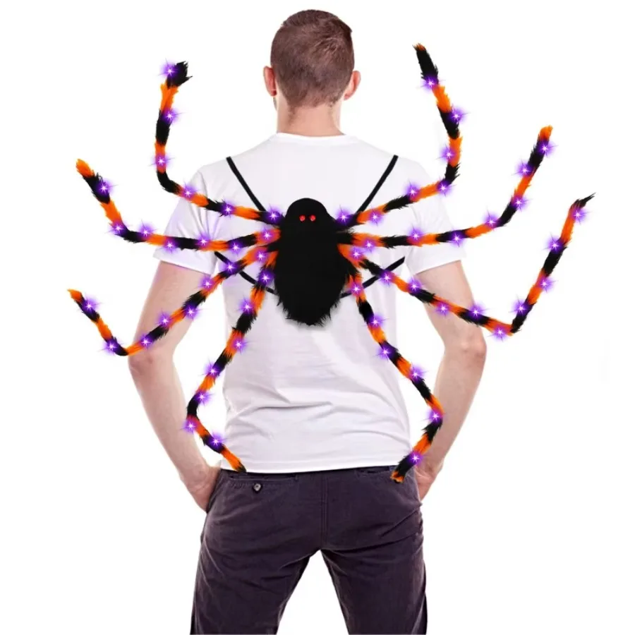 

Colorful LED Horror Giant Spider up Bag Scary Cosplay Photo Props Halloween Party Hanging Decoration Event Festive Party Festive
