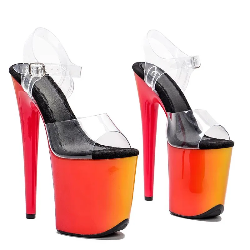 

Wome Fashion 20CM/8inches PVC Upper Platform Sexy High Heels Sandals Pole Dance Shoes 150